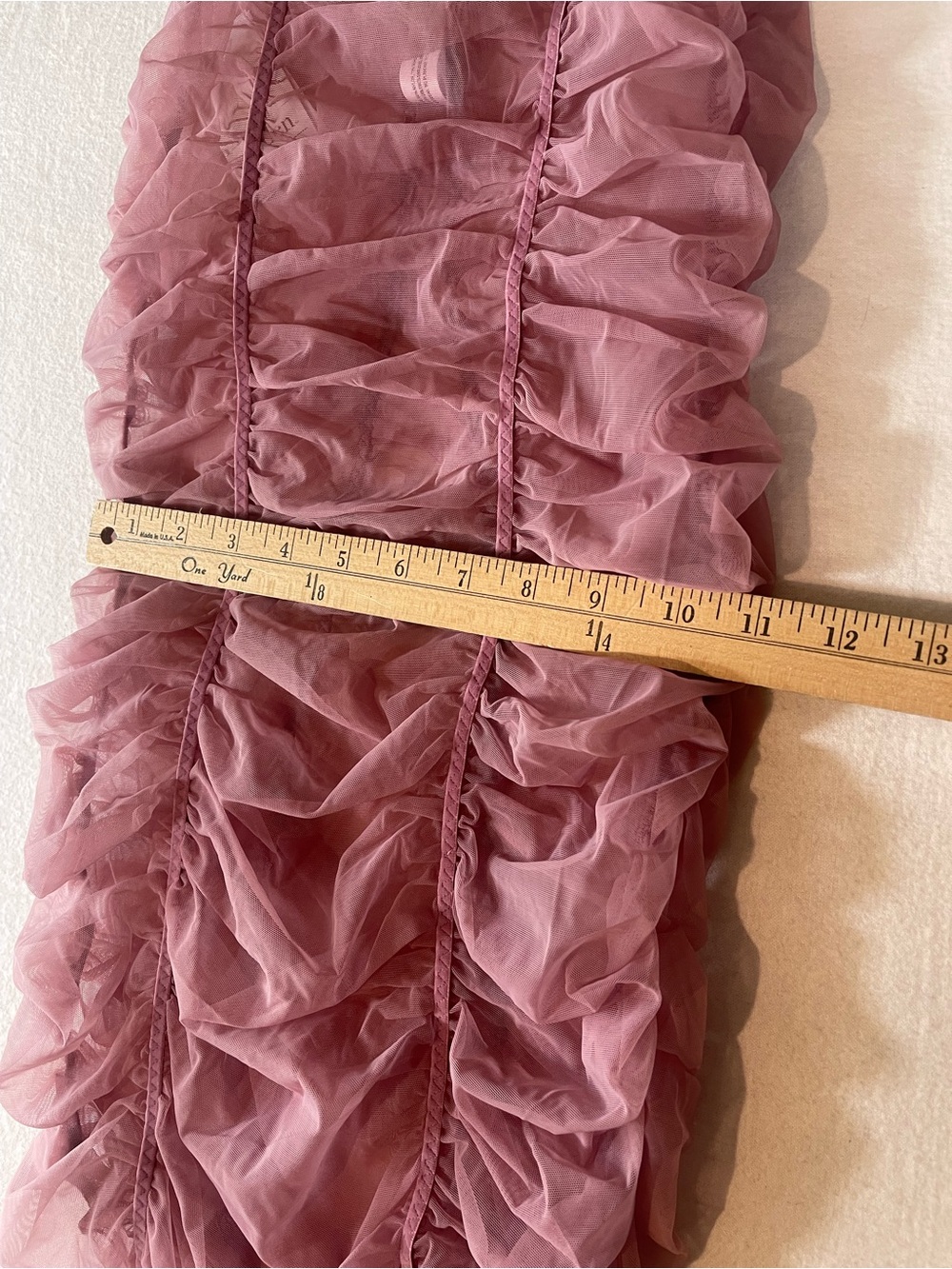 Auden Women’s Sheer Ruched Spaghetti Strap Chemise Sleepwear Mauve Size S -NWT - Picture 9 of 9